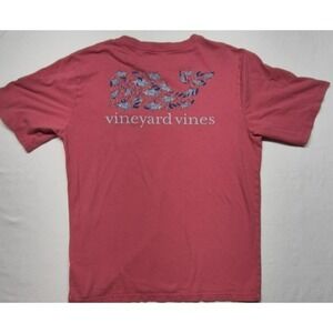 Vineyard Vines girl's pink pocket graphic t-shirt w/whale logo  sz. Lg (16)